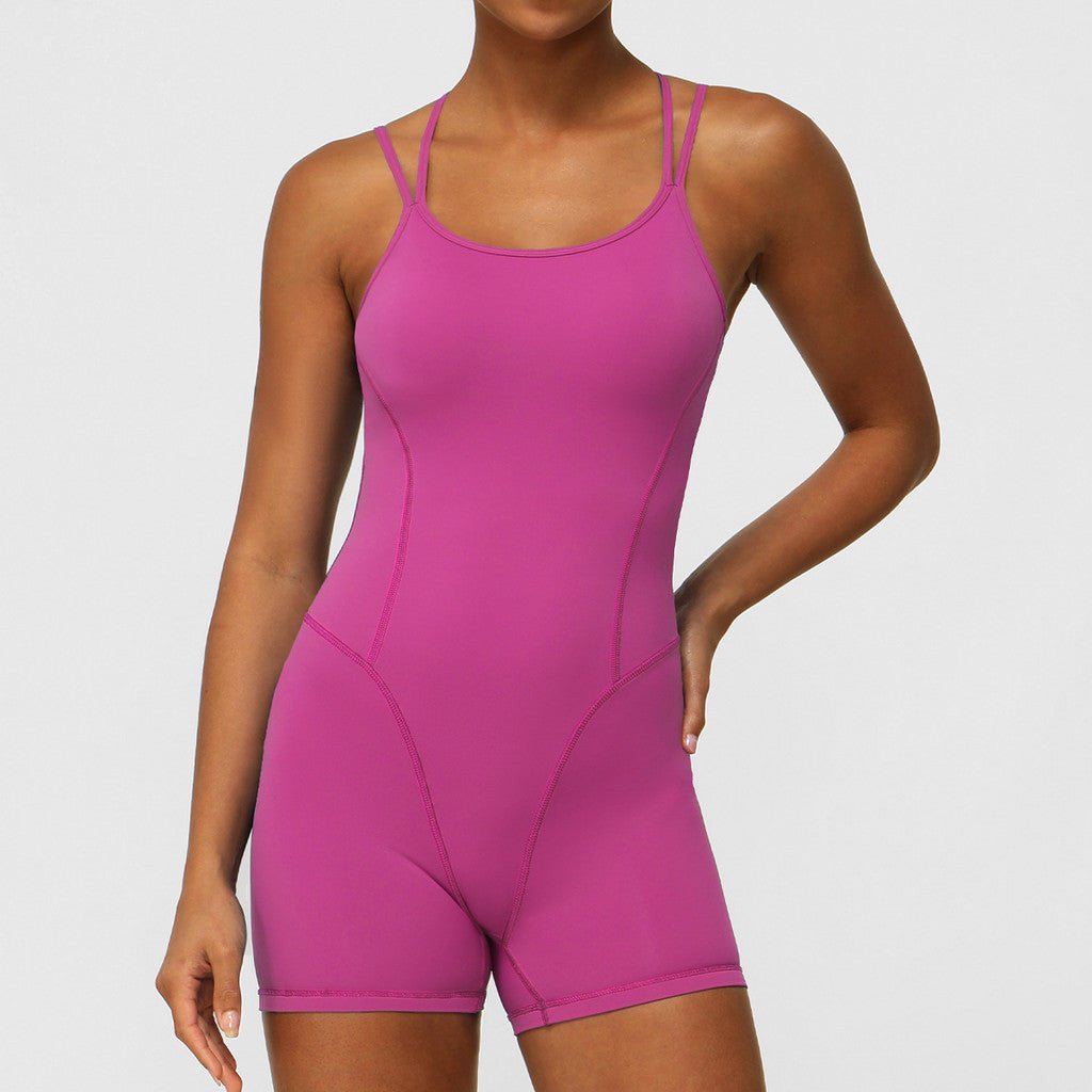 BODYCARVER Aerial Yoga Bodysuit Women Padded Crossing Beauty Back Sports Fitness Jumpsuit - BodyCarver