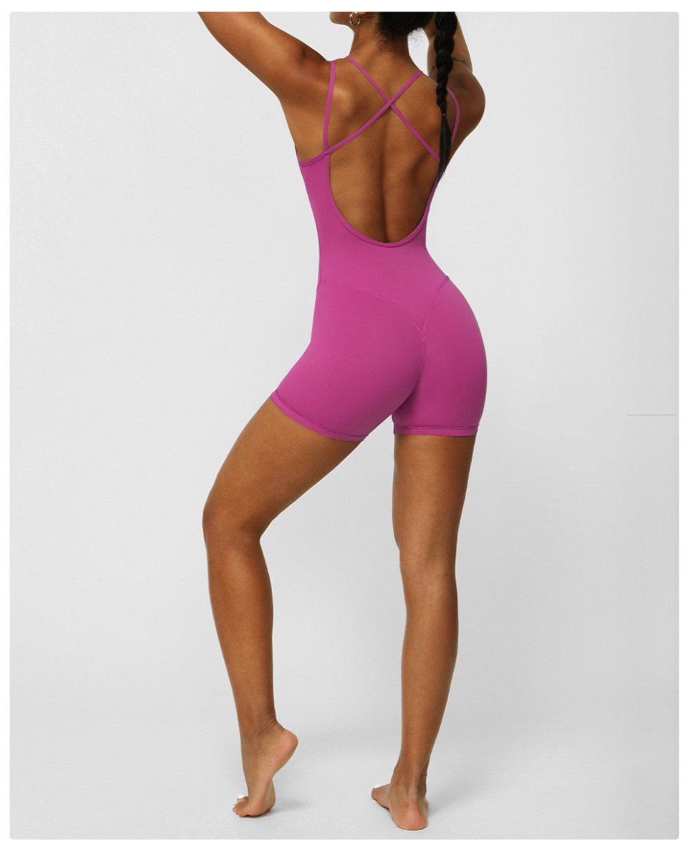 BODYCARVER Aerial Yoga Bodysuit Women Padded Crossing Beauty Back Sports Fitness Jumpsuit - BodyCarver