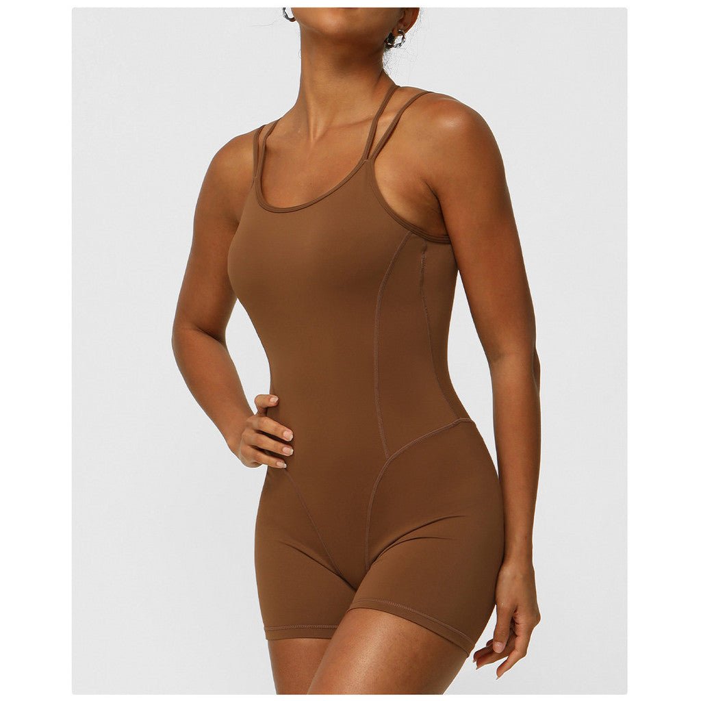BODYCARVER Aerial Yoga Bodysuit Women Padded Crossing Beauty Back Sports Fitness Jumpsuit - BodyCarver