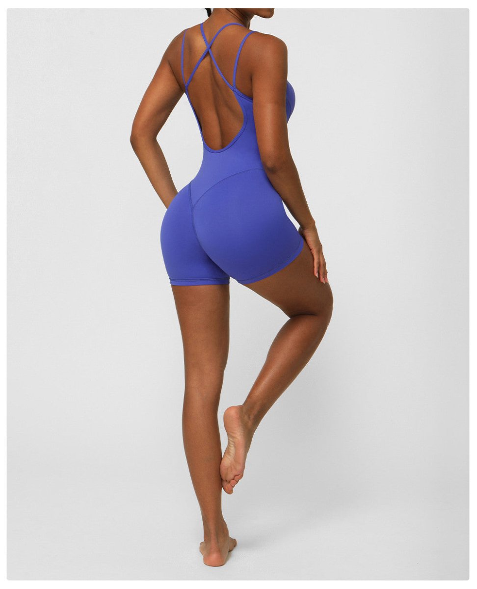 BODYCARVER Aerial Yoga Bodysuit Women Padded Crossing Beauty Back Sports Fitness Jumpsuit - BodyCarver