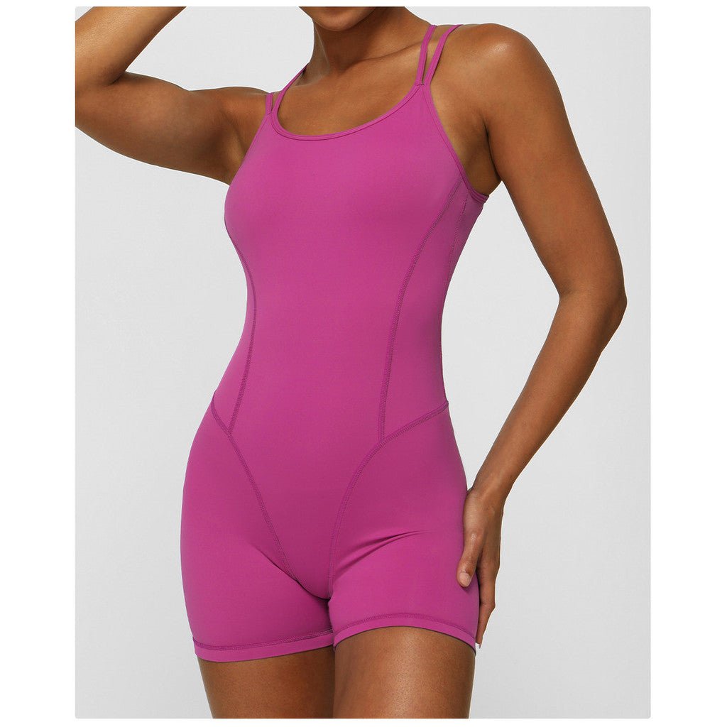 BODYCARVER Aerial Yoga Bodysuit Women Padded Crossing Beauty Back Sports Fitness Jumpsuit - BodyCarver