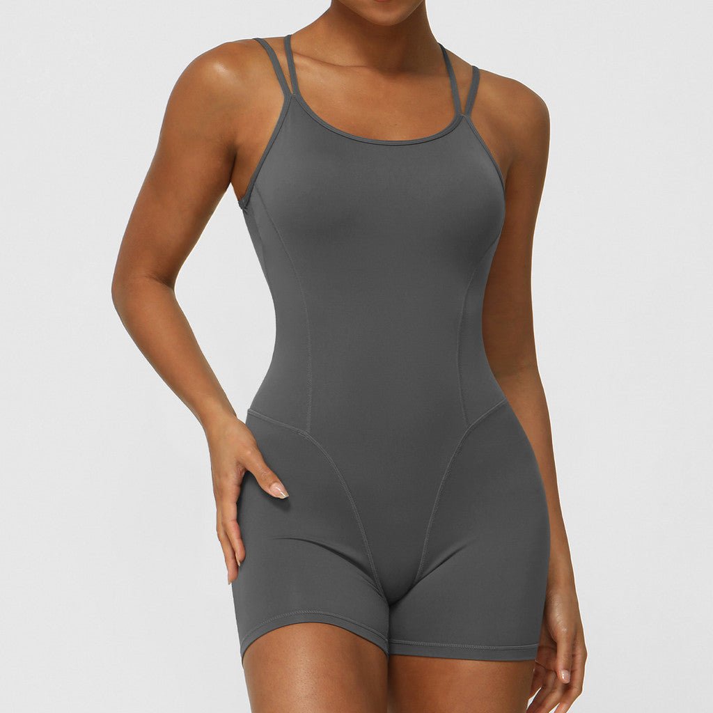 BODYCARVER Aerial Yoga Bodysuit Women Padded Crossing Beauty Back Sports Fitness Jumpsuit - BodyCarver