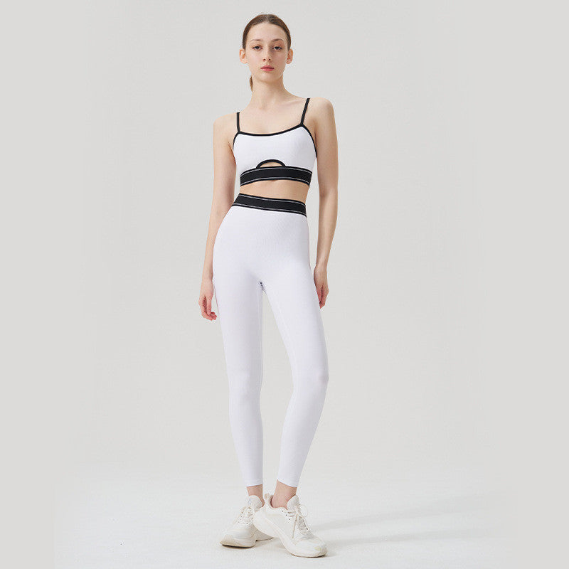 BDCV Ribbed Yoga Sports Set Women Running Fitness Camisole Outfit