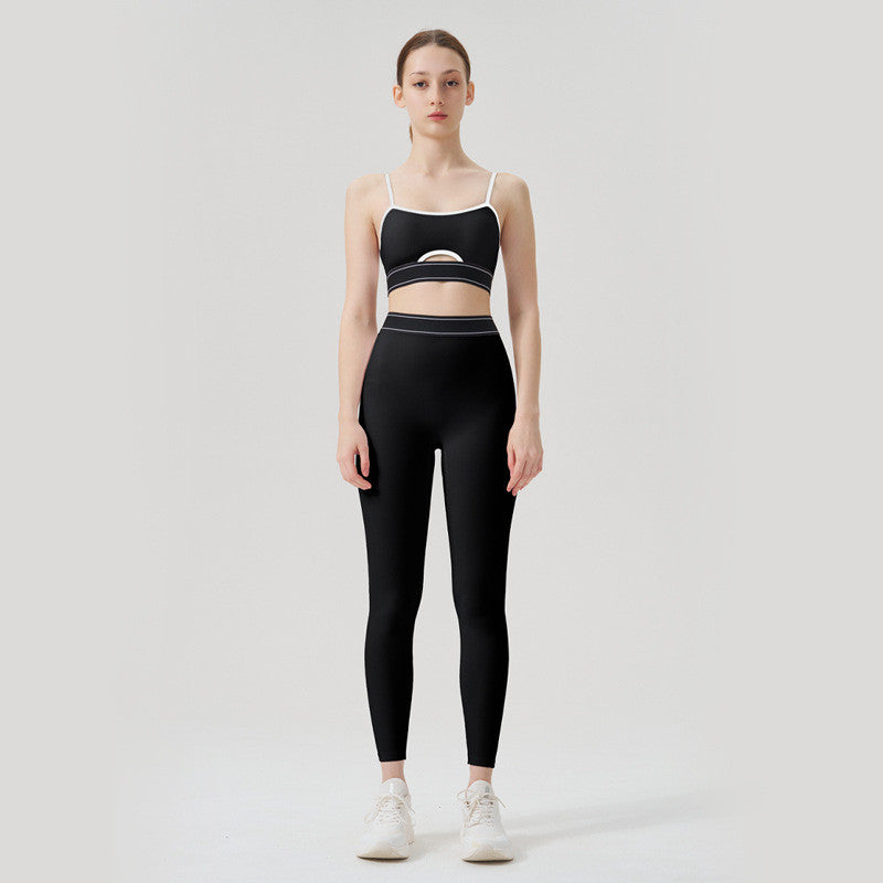 BDCV Ribbed Yoga Sports Set Women Running Fitness Camisole Outfit