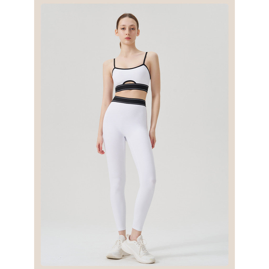 BDCV Ribbed Yoga Sports Set Women Running Fitness Camisole Outfit