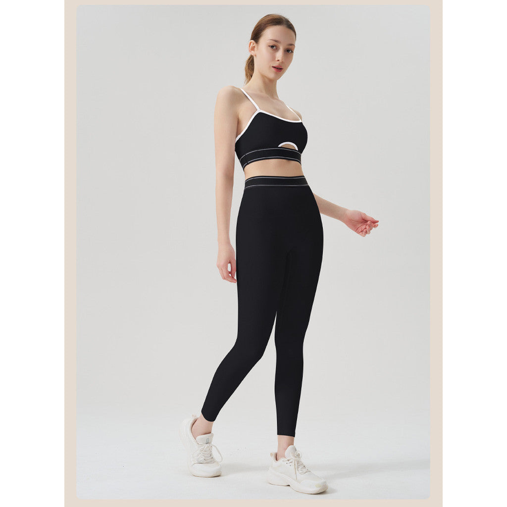 BDCV Ribbed Yoga Sports Set Women Running Fitness Camisole Outfit
