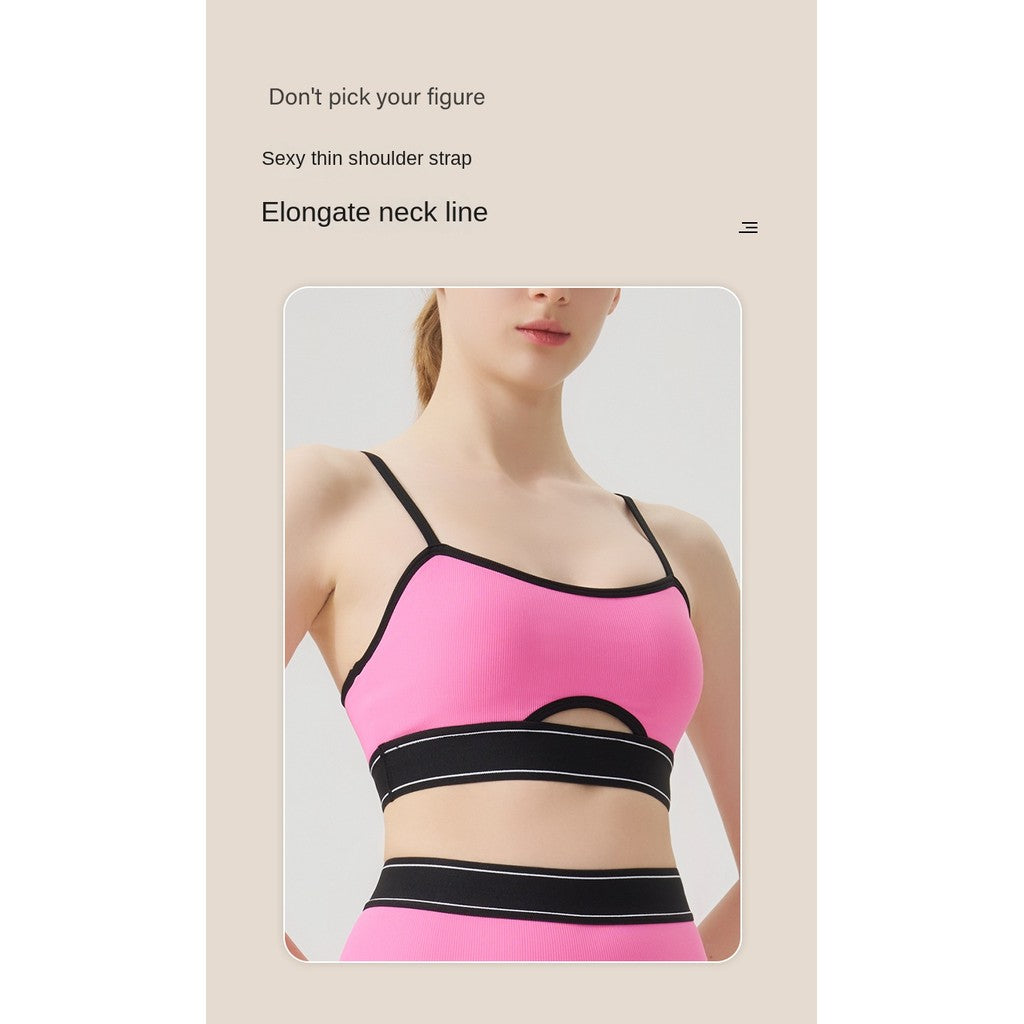 BDCV Ribbed Yoga Sports Set Women Running Fitness Camisole Outfit