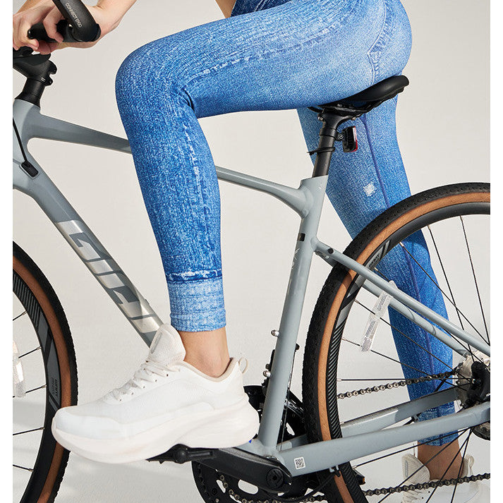 Denim Style Sports Yoga Pants Women OOTD Comfy High elastic Fitness Casual Leggings