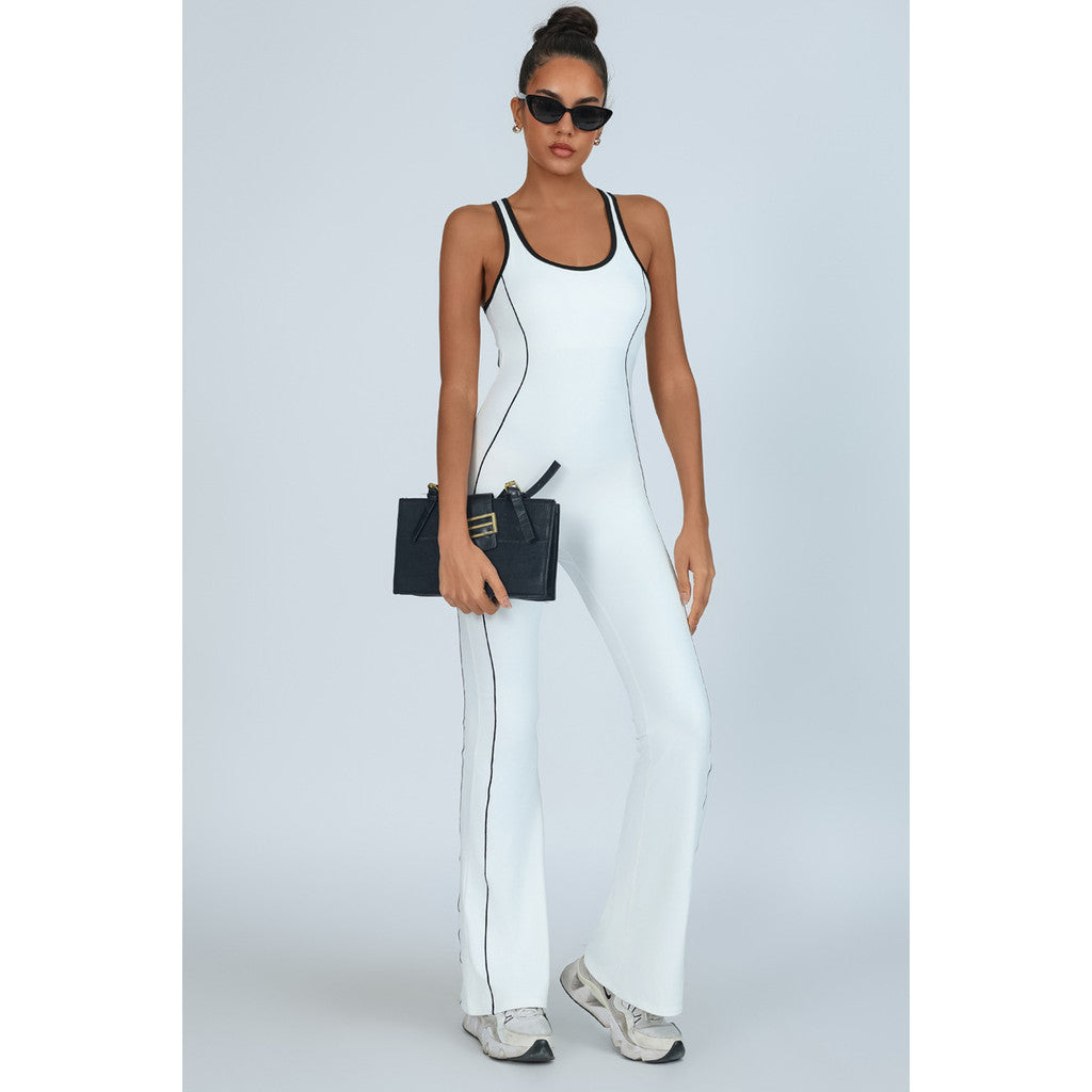 BDCV Yoga Jumpsuit Women Padded Beauty Back Color-blocking Bodysuit