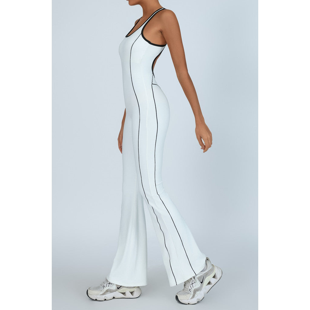 BDCV Yoga Jumpsuit Women Padded Beauty Back Color-blocking Bodysuit