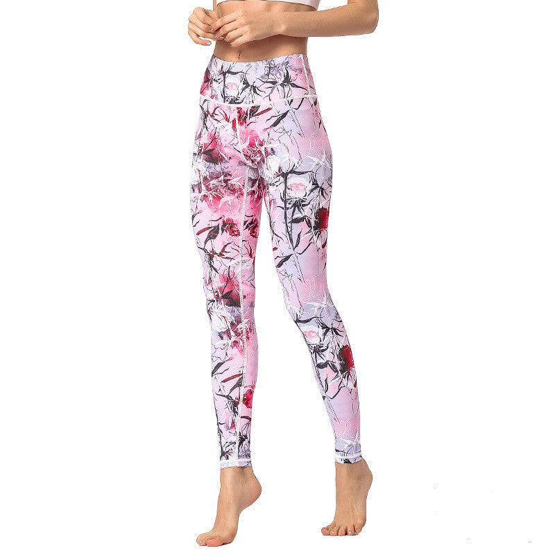 BDCV Charming Yoga Pants Women Flower Print Leggings
