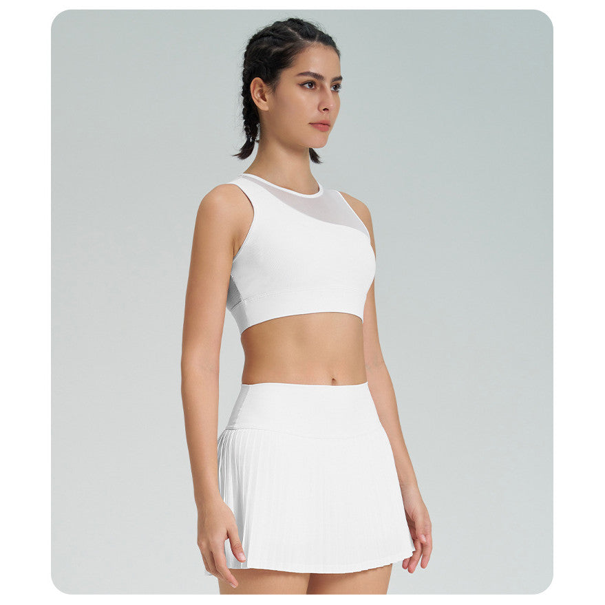 New Arrival Sports Skirt Outfit Tennis Pleated Skirt High-Impact Sports Yoga Vest