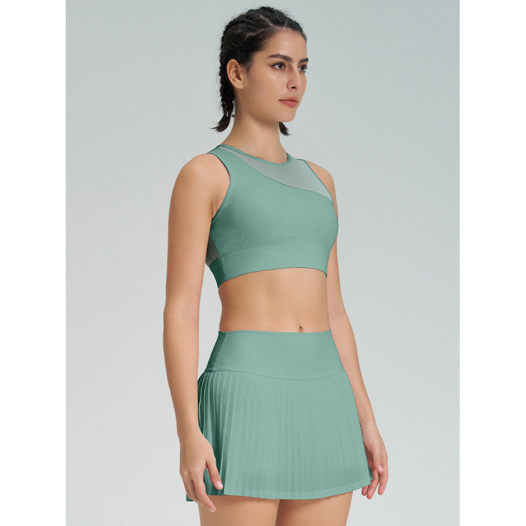 New Arrival Sports Skirt Outfit Tennis Pleated Skirt High-Impact Sports Yoga Vest