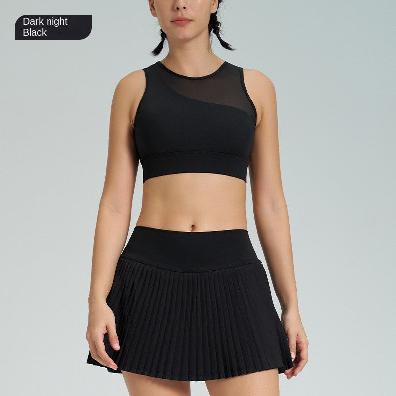 New Arrival Sports Skirt Outfit Tennis Pleated Skirt High-Impact Sports Yoga Vest