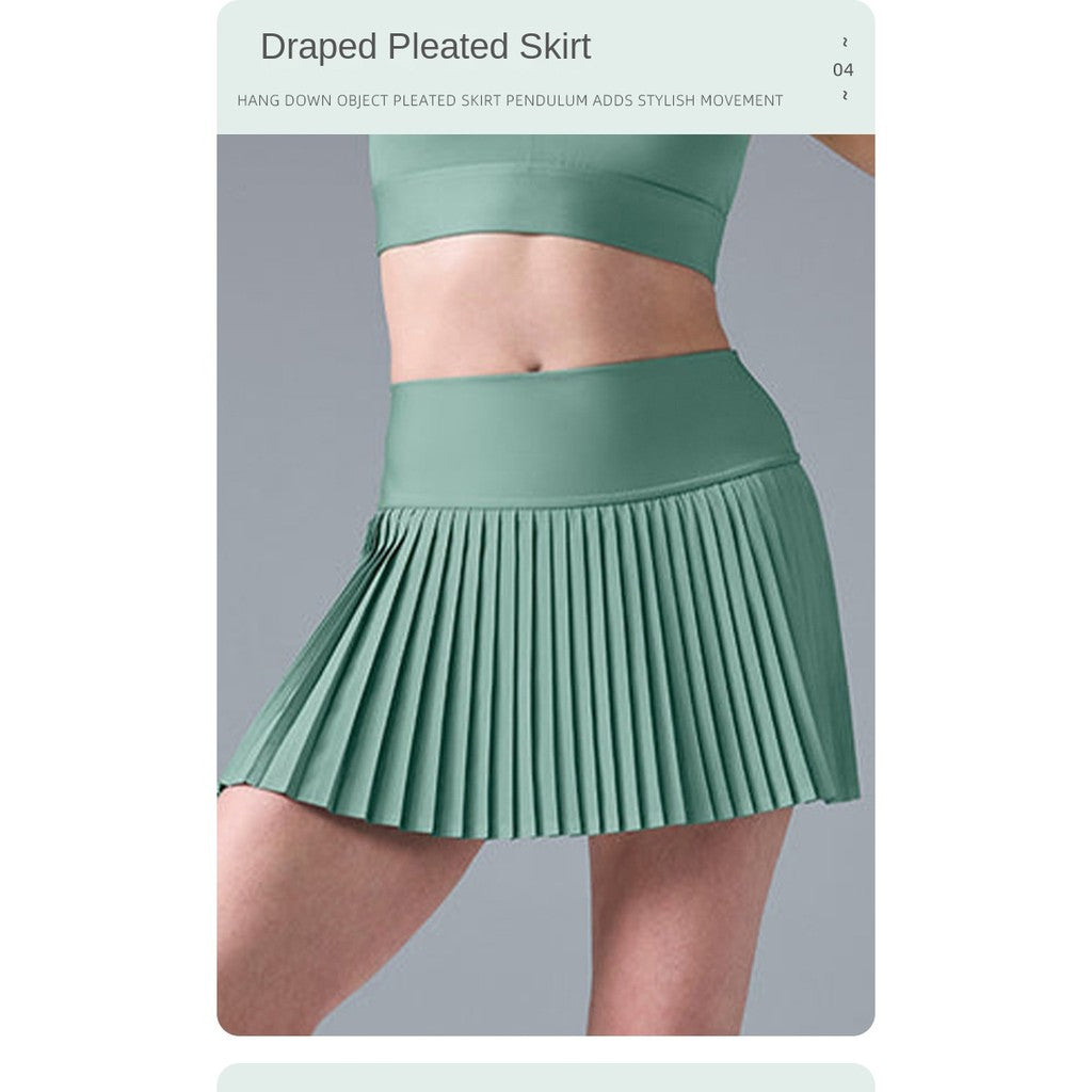 New Arrival Sports Skirt Outfit Tennis Pleated Skirt High-Impact Sports Yoga Vest