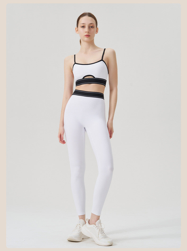 BDCV Ribbed Yoga Sports Set Women Running Fitness Camisole Outfit