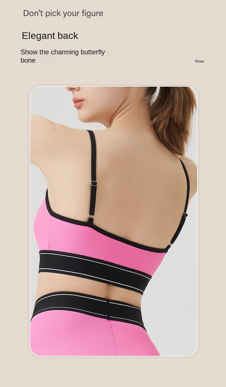 BDCV Ribbed Yoga Sports Set Women Running Fitness Camisole Outfit