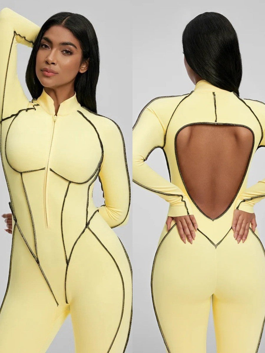 BDCV 25ss Women Sports Yoga Jumpsuit Split Design Build-in Bra One-Piece Bodysuit Yoga Wear