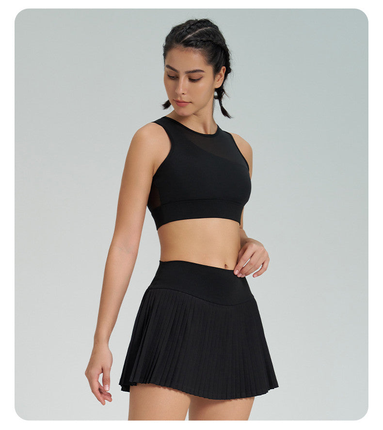 New Arrival Sports Skirt Outfit Tennis Pleated Skirt High-Impact Sports Yoga Vest