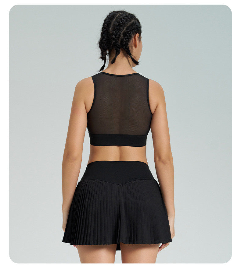 New Arrival Sports Skirt Outfit Tennis Pleated Skirt High-Impact Sports Yoga Vest