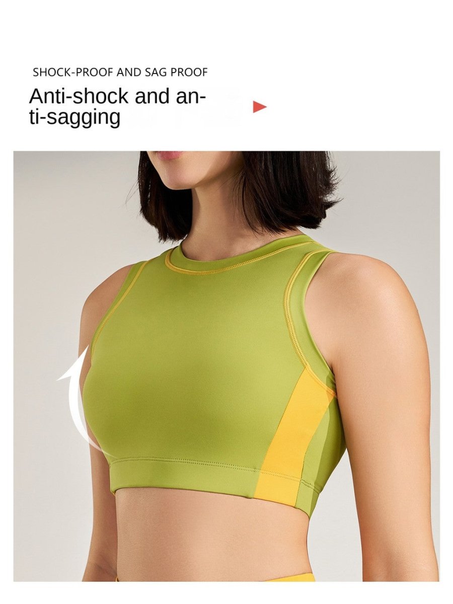 Women Exercise Workout Outfit Contrast Color Quick - Drying Yoga Clothes - BodyCarver
