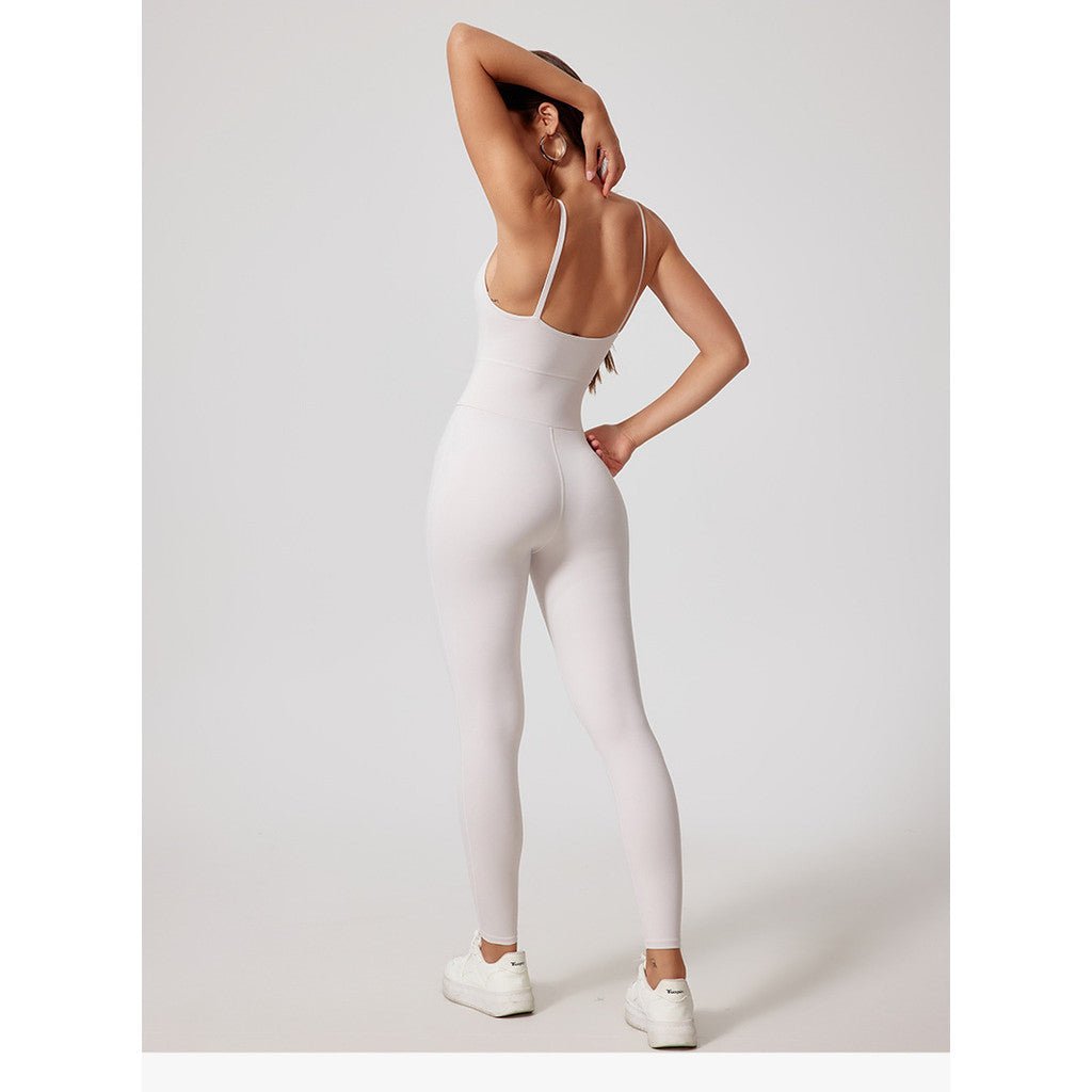 Zipper OOTD Bodysuit Women Pilate Yoga Jumpsuit With Bra Athleisure Sports Fitness One - Piece Suit Outfit - BodyCarver