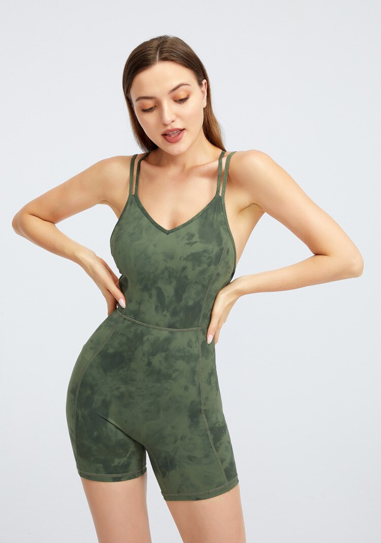 BC Tie Dye Women Yoga Jumpsuit Sleeveless Training Yoga Suit WJ018