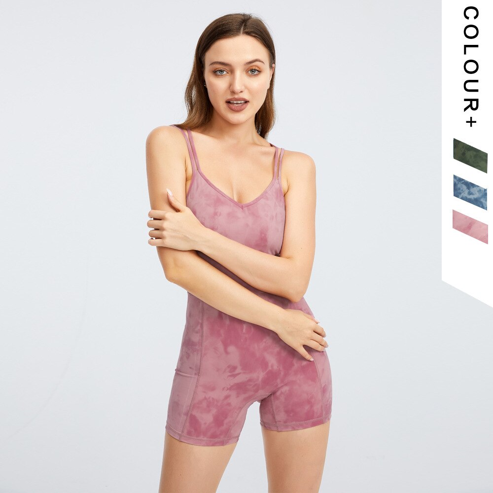 BC Tie Dye Women Yoga Jumpsuit Sleeveless Training Yoga Suit WJ018