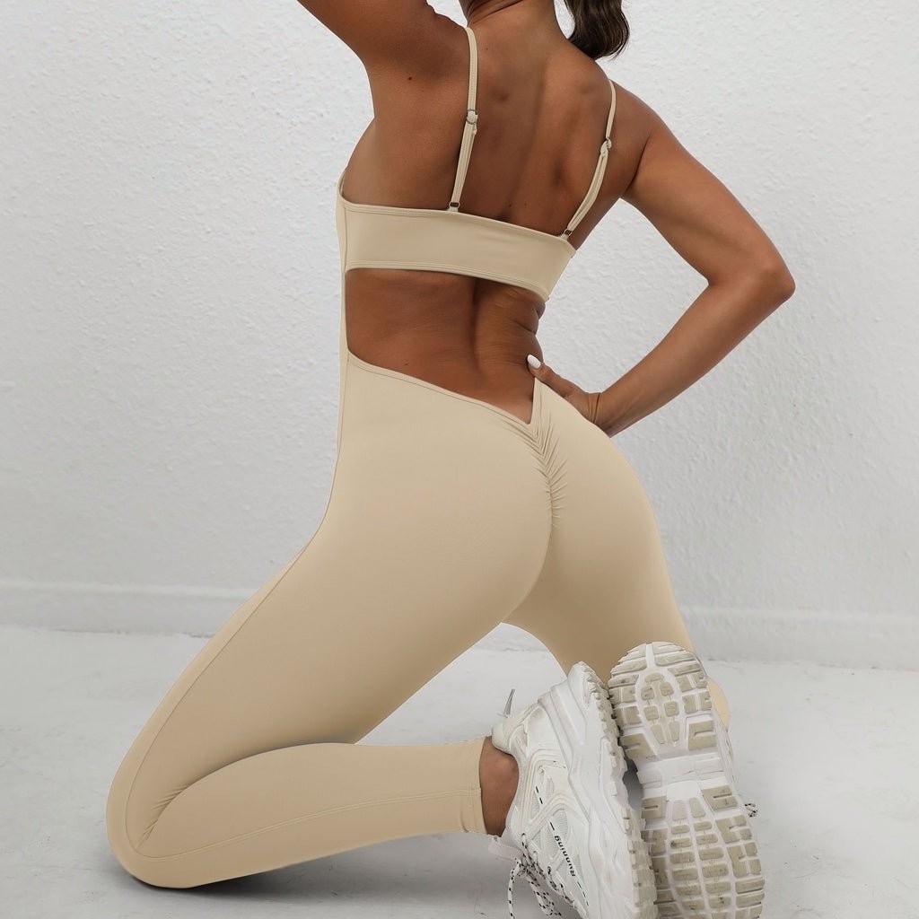 Backless Yoga Jumpsuit Women Padded One Piece Quick Drying Exercise Fitness Jumpsuit for Women - BodyCarver