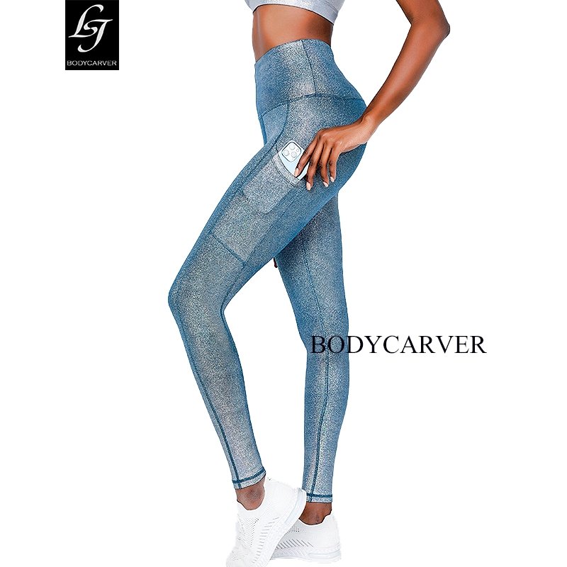 BC 22ss Women Diamond Piece Yoga Legging High Waist Elastic Fitness Pants WP012 - BodyCarver