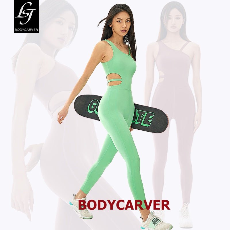 BC 22ss Yoga Jumpsuit Women Fitness Unitards Padded Buttery One-piece Yoga Bodysuit WJ021 - BodyCarver