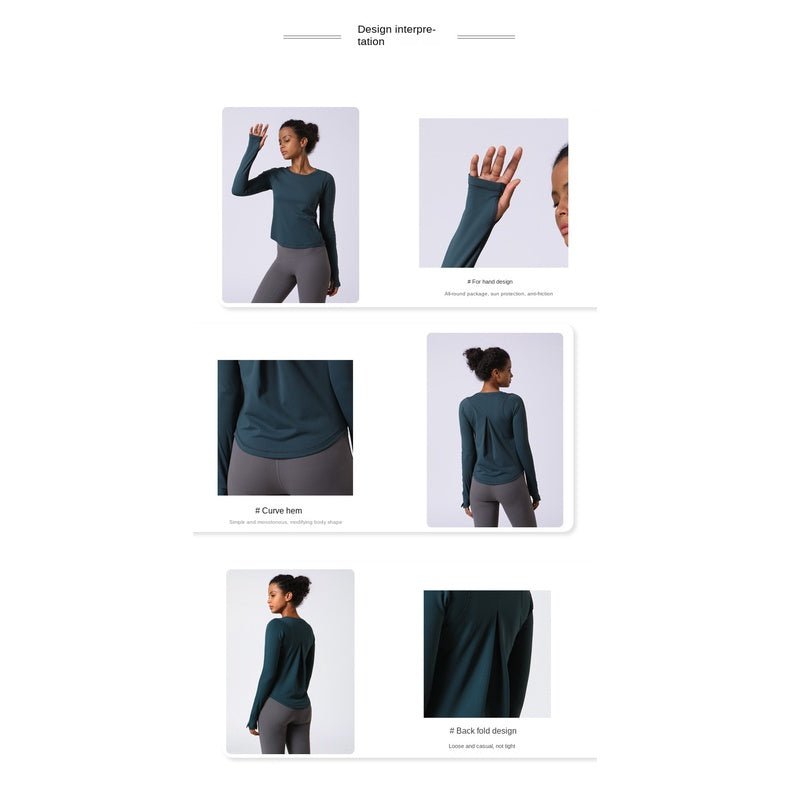 BC Back Wrinkle Sports Top Women Long Sleeve Yoga T-shirt High Elastic Casual Fitness Gym Top Women Breathable Running Tshirt - BodyCarver
