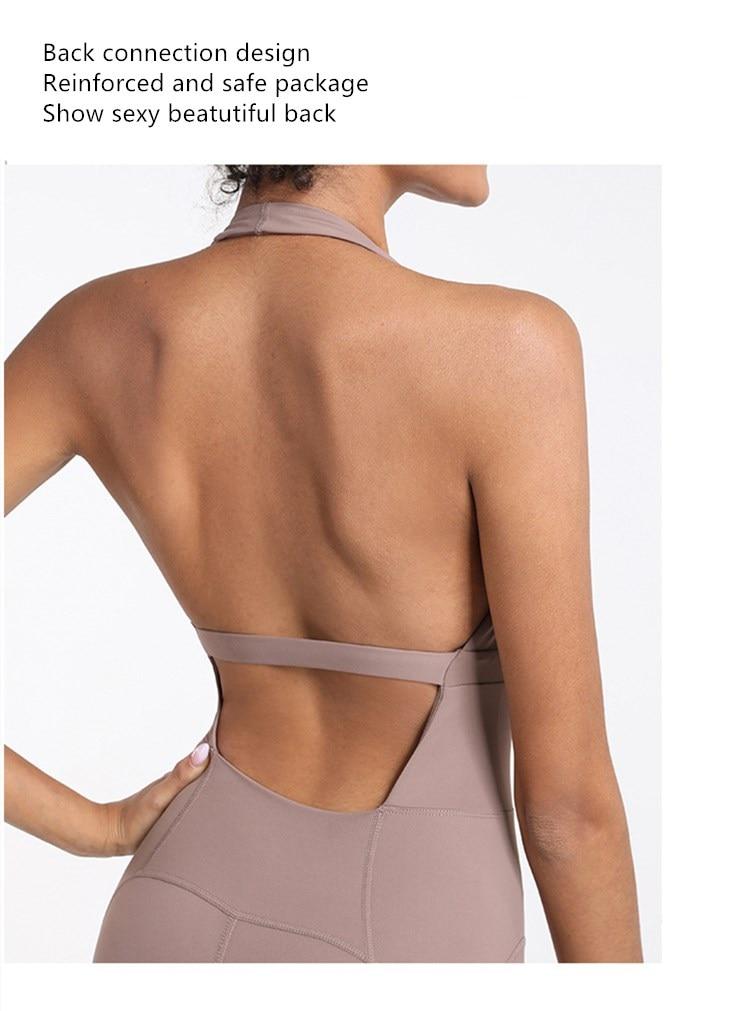 BC Backless Women Aerial Yoga Set Gym Running Training Workout Athletic Suit WJ017 - BodyCarver