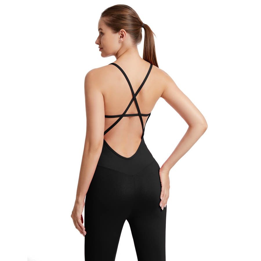 BC BASIC Yoga Jumpsuit Women Aerial Yoga Bodysuits with Pad Breathable Elastic One-piece Sports Fitness Suit Women - BodyCarver