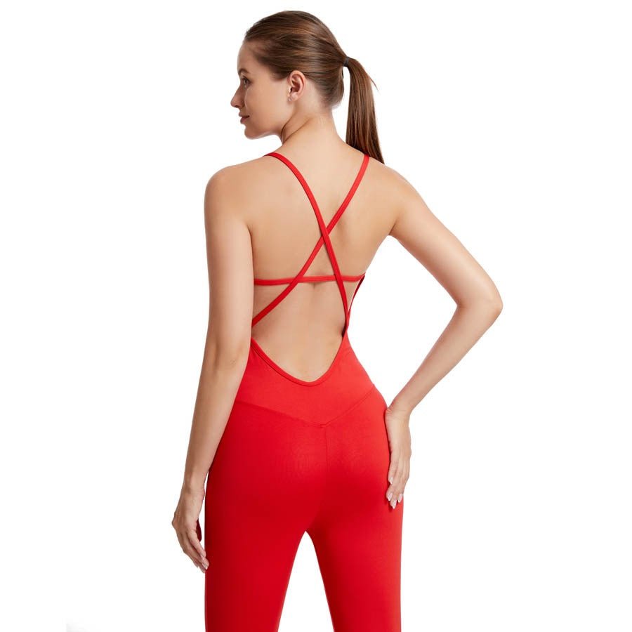BC BASIC Yoga Jumpsuit Women Aerial Yoga Bodysuits with Pad Breathable Elastic One-piece Sports Fitness Suit Women - BodyCarver