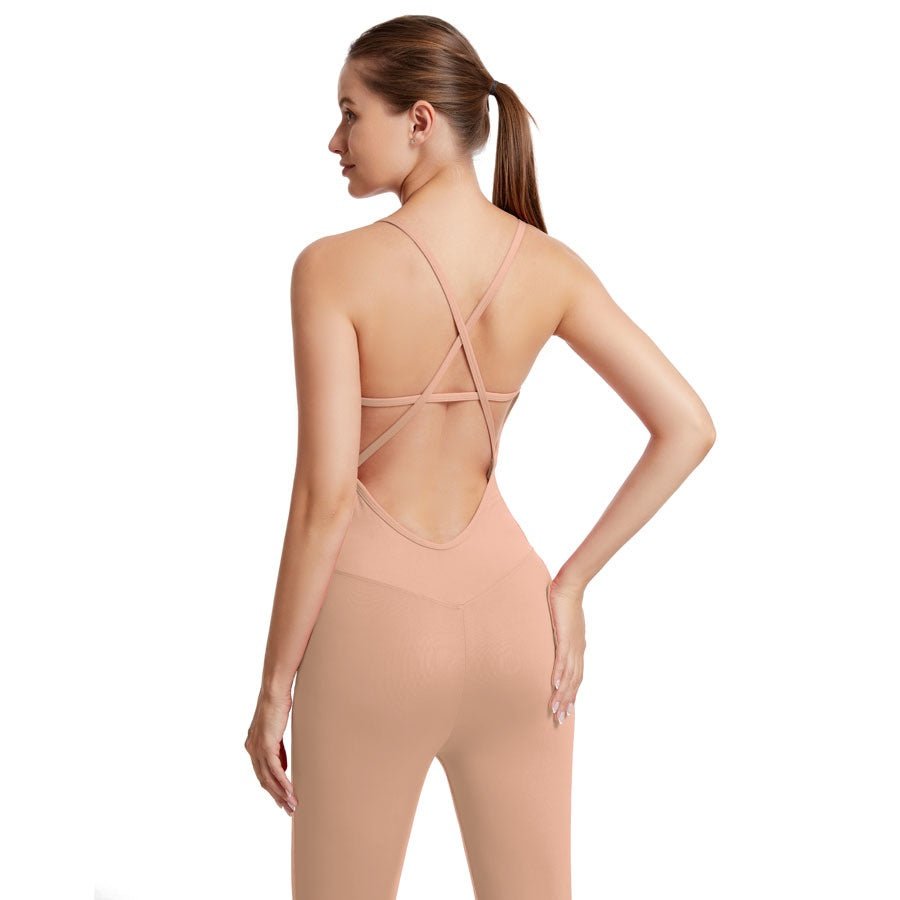 BC BASIC Yoga Jumpsuit Women Aerial Yoga Bodysuits with Pad Breathable Elastic One-piece Sports Fitness Suit Women - BodyCarver
