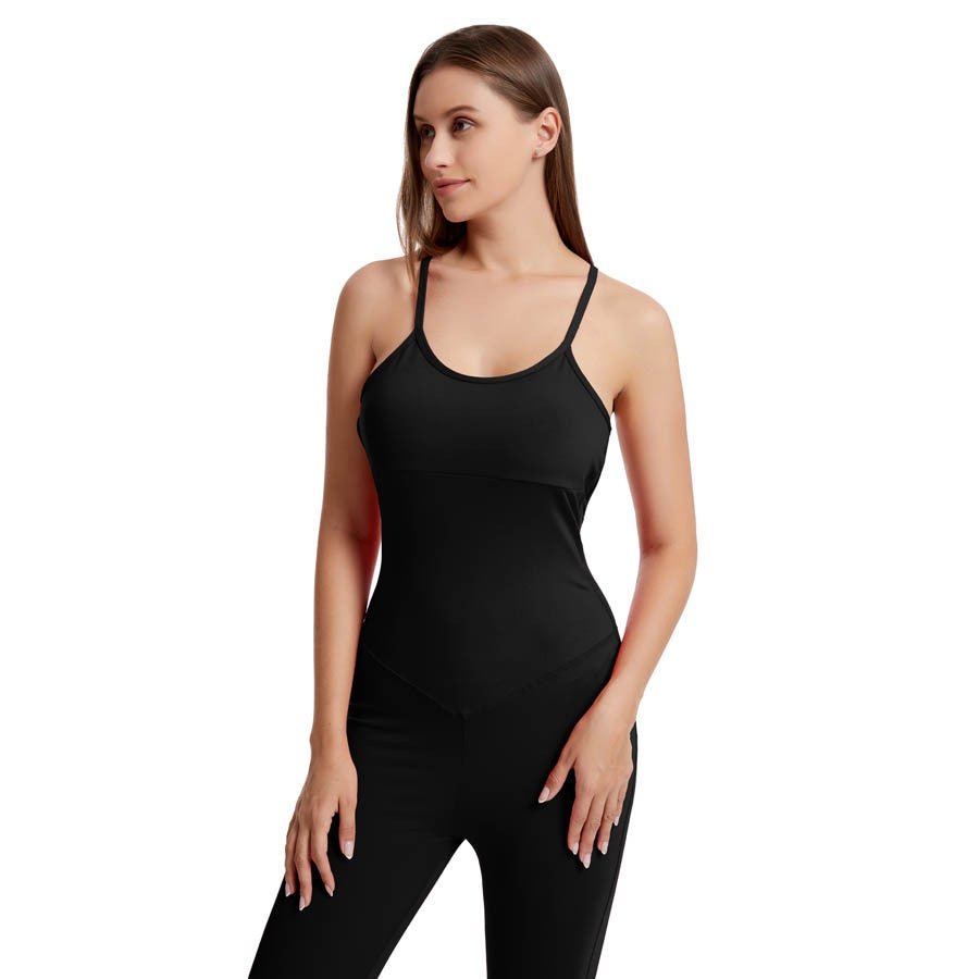 BC BASIC Yoga Jumpsuit Women Aerial Yoga Bodysuits with Pad Breathable Elastic One-piece Sports Fitness Suit Women - BodyCarver