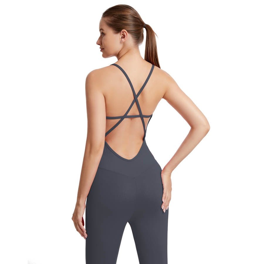 BC BASIC Yoga Jumpsuit Women Aerial Yoga Bodysuits with Pad Breathable Elastic One-piece Sports Fitness Suit Women - BodyCarver