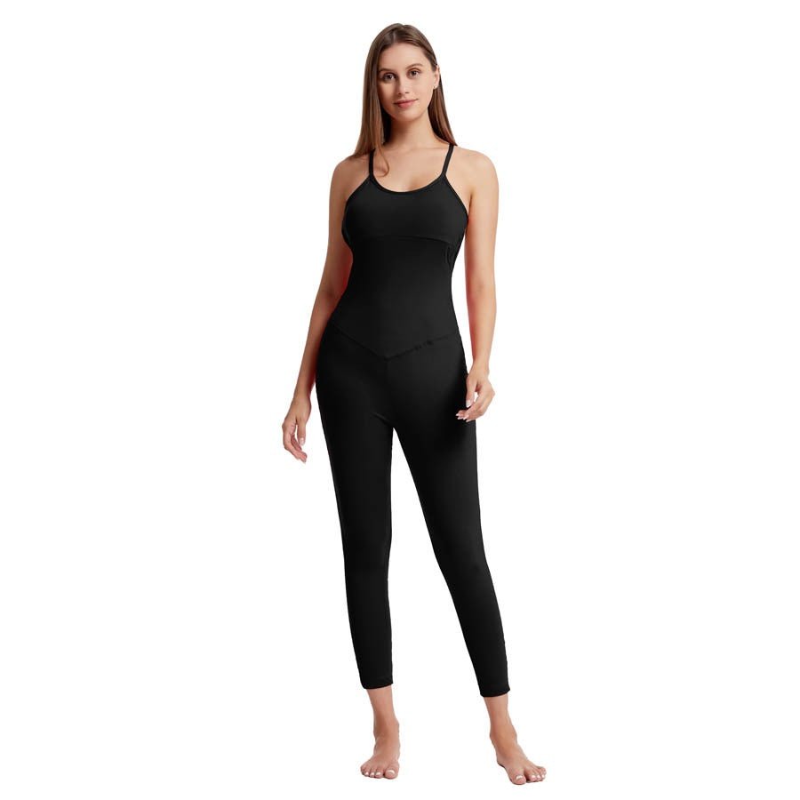 BC BASIC Yoga Jumpsuit Women Aerial Yoga Bodysuits with Pad Breathable Elastic One-piece Sports Fitness Suit Women - BodyCarver
