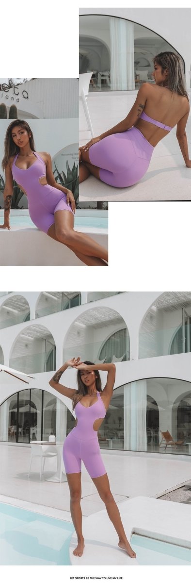 BC Beauty Back Design Women Jumpsuit Buttery Sports Suit All-in-one Yoga Jumpsuit WJ016 - BodyCarver