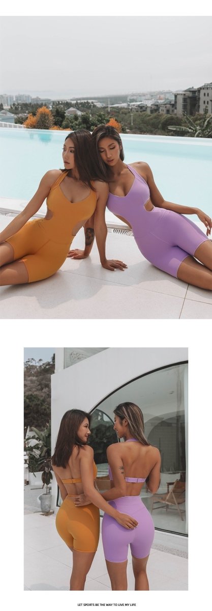 BC Beauty Back Design Women Jumpsuit Buttery Sports Suit All-in-one Yoga Jumpsuit WJ016 - BodyCarver