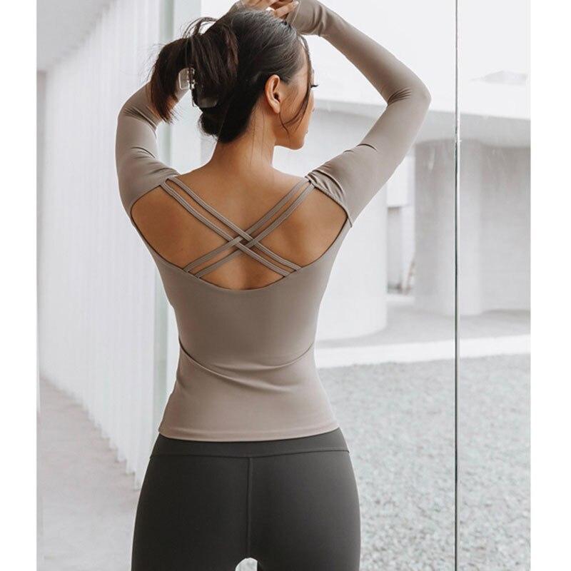 BC Buttery Women Padded Sports Long Sleeve Shirt Anti-sweat Yoga Shirts WT011 - BodyCarver