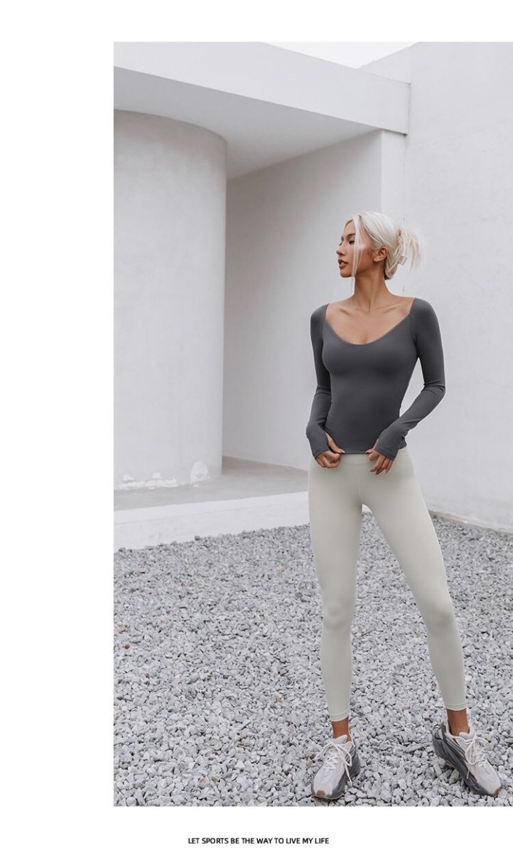 BC Buttery Women Padded Sports Long Sleeve Shirt Anti-sweat Yoga Shirts WT011 - BodyCarver