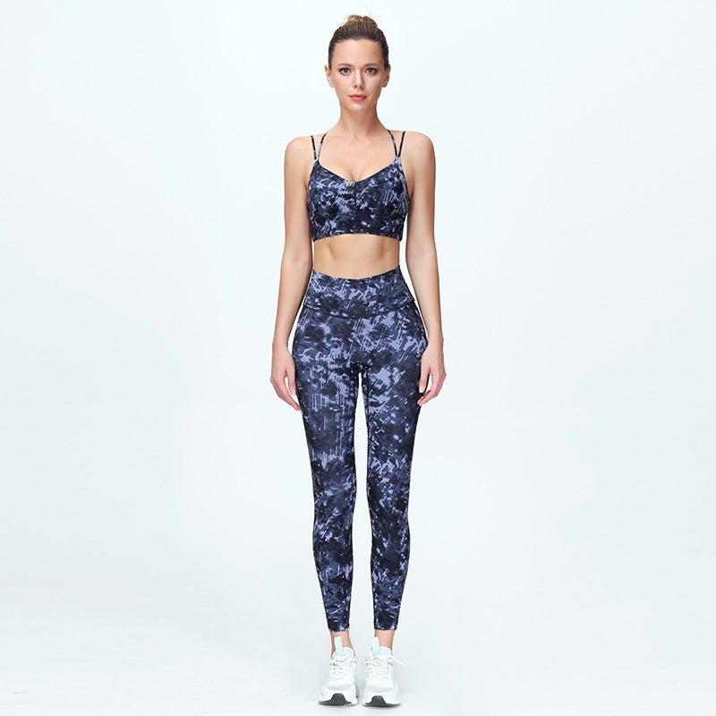 BC CAMO Sports Wear Set Women Camo Pattern Design Yoga Set Wear Buttery Fitness Running Suit Elastic Yoga Pants Beauty Back Sports Bra - BodyCarver