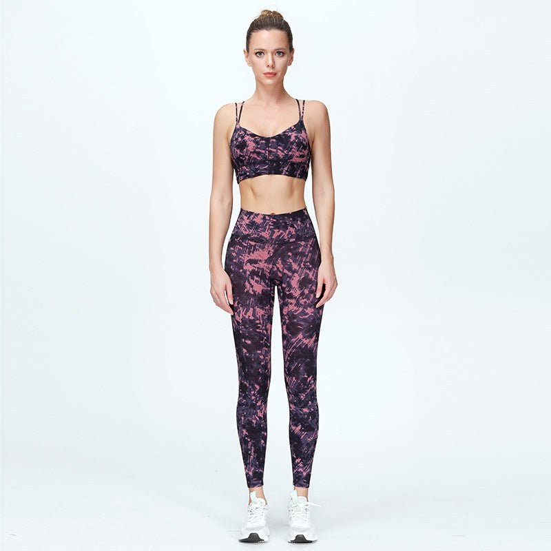 BC CAMO Sports Wear Set Women Camo Pattern Design Yoga Set Wear Buttery Fitness Running Suit Elastic Yoga Pants Beauty Back Sports Bra - BodyCarver
