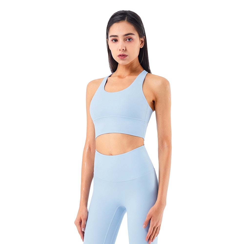 BC Cross Strap Women Push Up Sports bra Fitness Athletic Top WB013 - BodyCarver