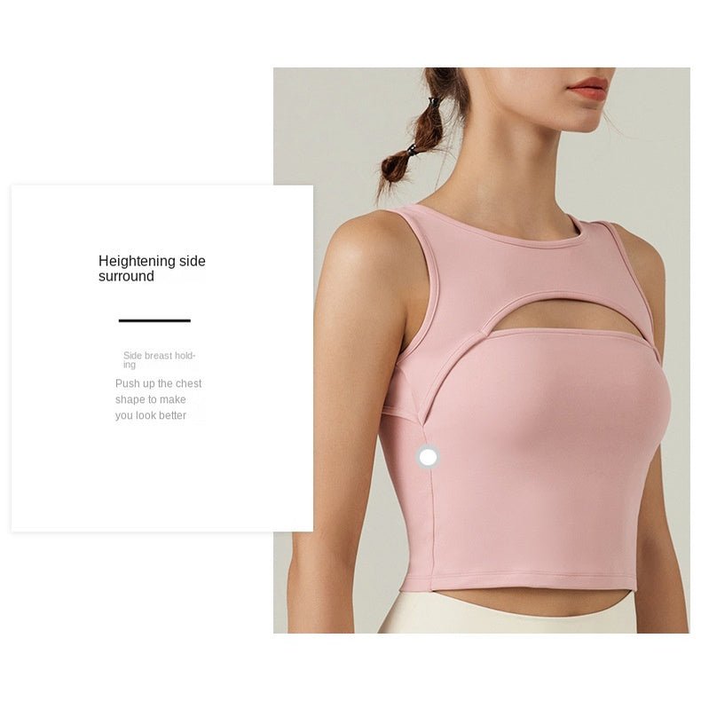 BC Hollow Sports Casual Crop Top Women Fitness Yoga Top with Pad Activewear Women Buttery Daily Tshirt WT016 - BodyCarver