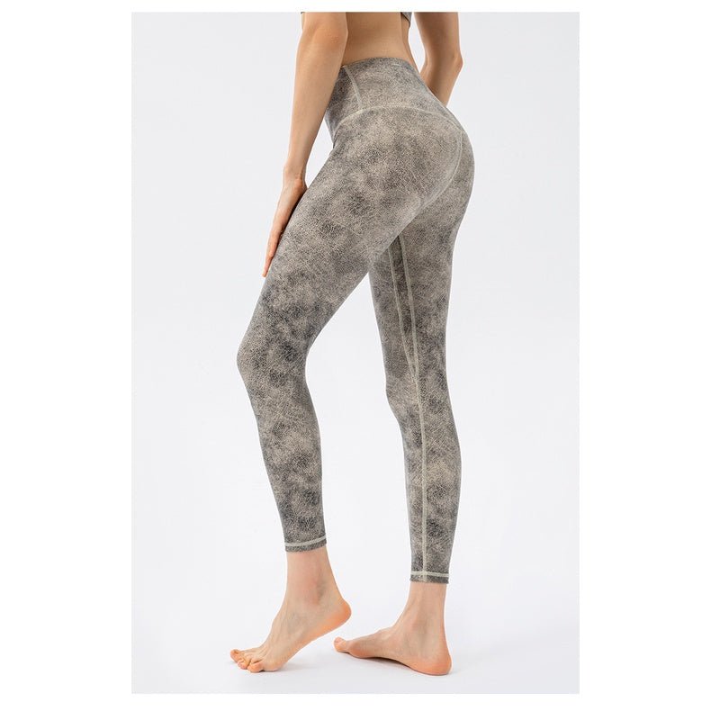 BC MARBLE Sports Wear for Women Yoga Suit High Support Sports Bra Elastic High Waist Yoga Pants Leather Pattern Fitness Leisure Suit - BodyCarver