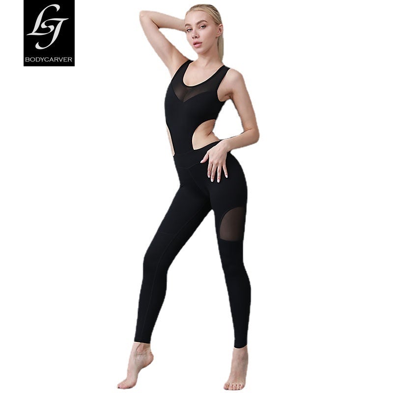 BC Mesh Yoga Ballet Bodysuit One-piece Women Yoga Suit Fitness Running Clothes - BodyCarver