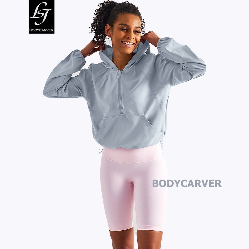 BC NEW Sports Hoodies Women Cool Feeling Running Fitness Outfit Light and Breathable Fabric Sunproof Women Hoodie - BodyCarver